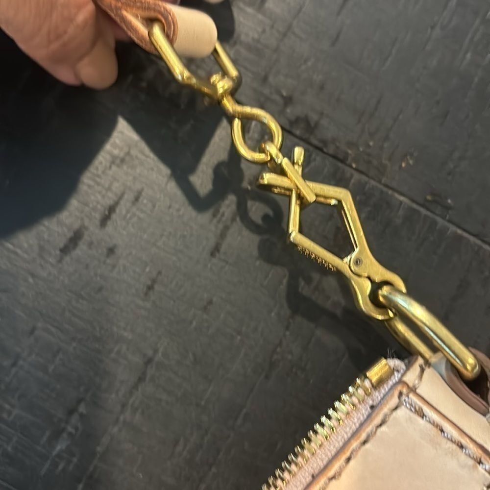 J. Crew Cream Tan Leather Crossbody Classy Gold Hardware Crossbody Bag Purse‌‌‌‍ - Picture 4 of 16